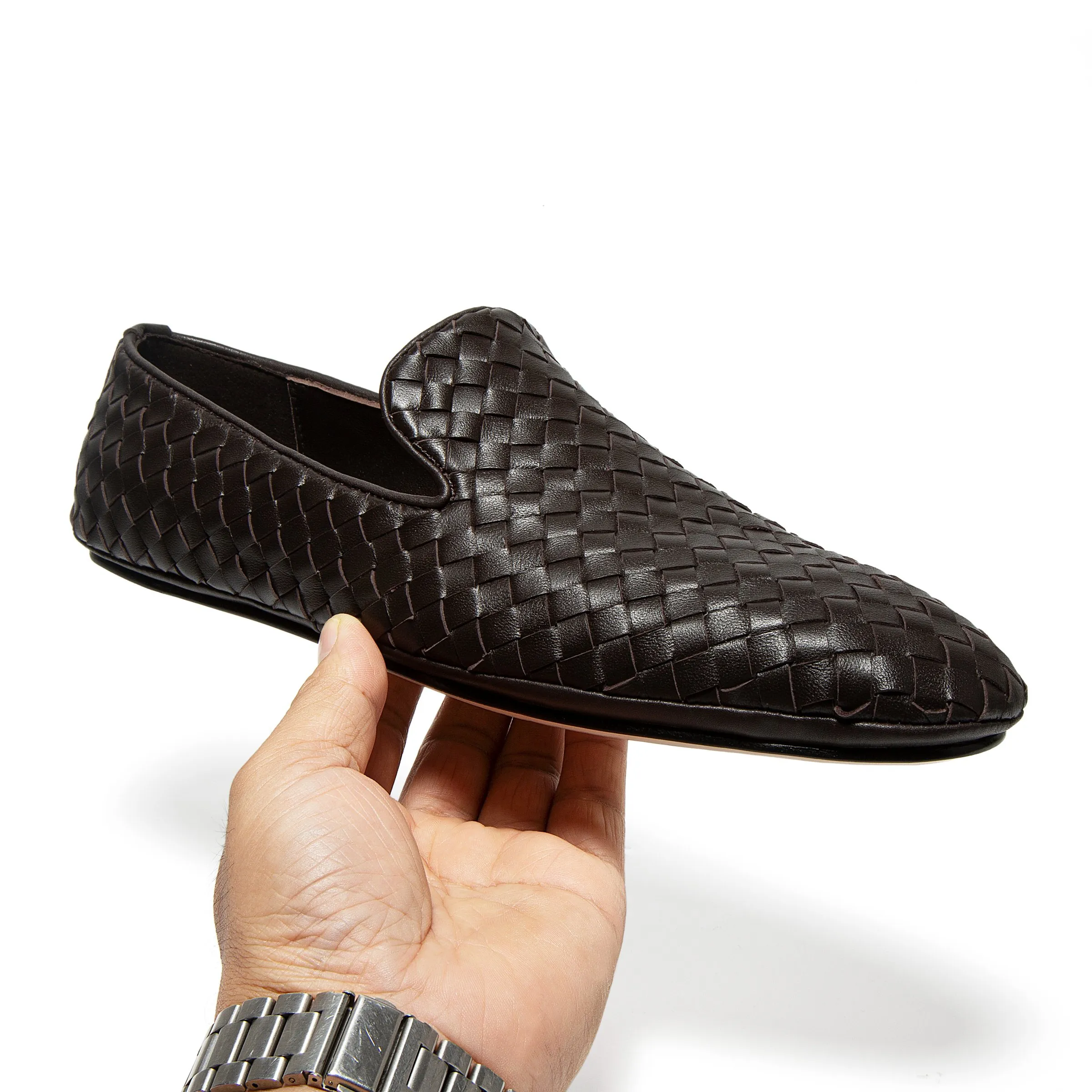 [BV] Top P: 760💰Size for couples: Female 35-39 Male 39--44 (Female 40. Male 38.45.46.47 customization is not returnable) [Note‼ ️] Add 💰 to size 46, add 💰 to size 47. Bottega Veneta's 2025 autumn counter synchronized genuine leather outsole classic woven half-drag couple model Bottega Veneta square toe flat shoes, imported mixed sheepskin, imported sheep! Leather outsole! [Rose][Rose]! Purely hand-woven and operated, the original board is reproduced one-to-one! quality assurance!